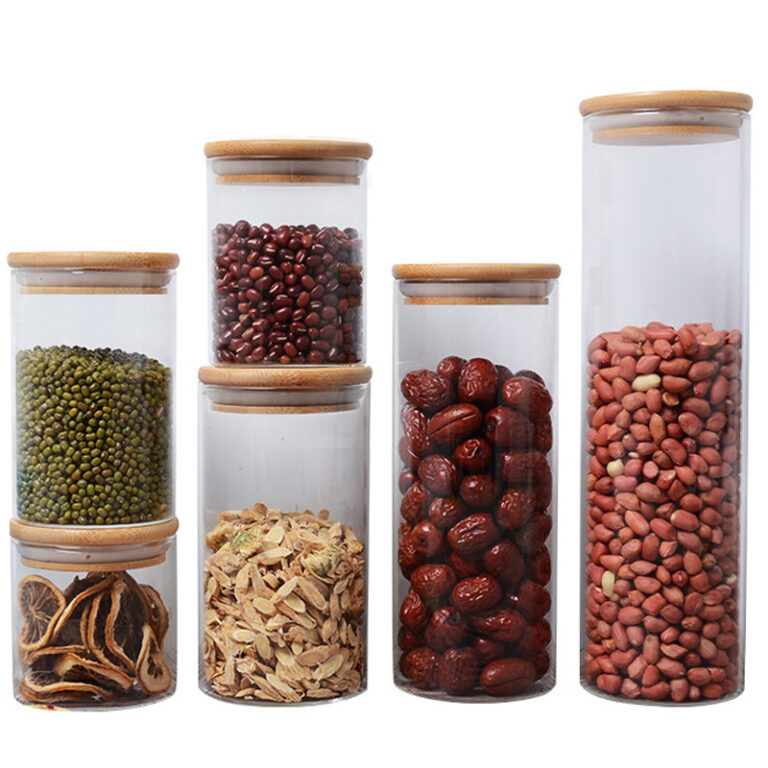 High borosilicate glass hermetic storage jar